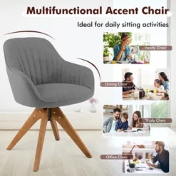 Costway Modern 360 Degree Swivel Accent Chair W/ Linen Fabric & High-density Sponge Yellow/Brown/White/Grey/Red 20 Costway Modern 360 Degree Swivel Accent Chair W/ Linen Fabric & High-density Sponge Yellow/Brown/White/Grey/Red -Costway GUEST cbe4d2dc f54a 4085 bad1 01b50df8df2e