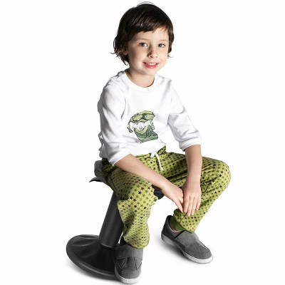 Costway Wobble Chair Height Adjustable Active Learning Stool Sitting Home Office Black 2 Costway Wobble Chair Height Adjustable Active Learning Stool Sitting Home Office Black - Image 2