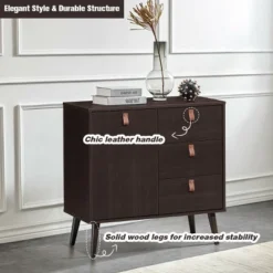 Costway Sideboard Entryway Console Table W/ Display Cabinet Brown Home 13 Costway Sideboard Entryway Console Table W/ Display Cabinet Brown Home -Costway GUEST cc432e8b c592 4e7f 92d0 6d60cfdbe2d5