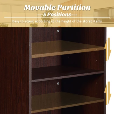 Costway Wooden Floor Standing Podium Speaking Lectern W/ Adjustable Shelf & Pen Tray 7 Costway Wooden Floor Standing Podium Speaking Lectern W/ Adjustable Shelf & Pen Tray - Image 7