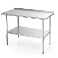 Costway Stainless Steel Table For Prep & Work W/ Backsplash -Costway GUEST cc4f9362 82f0 4b02 99a1 fbd05ebbe0a4