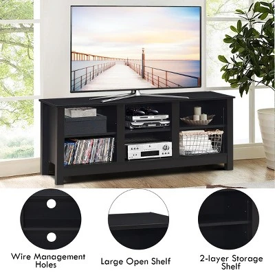 Costway TV Stand Cabinet For TV's Up To 60'' Entertainment Center W/Storage Shelves BlackBrown 6 Costway TV Stand Cabinet For TV's Up To 60'' Entertainment Center W/Storage Shelves BlackBrown - Image 6