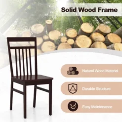 Costway Farmhouse Dining Chair Set Of 2/4 Armless Wooden Chair With Slanted High Backrest 12 Costway Farmhouse Dining Chair Set Of 2/4 Armless Wooden Chair With Slanted High Backrest -Costway GUEST cda4a707 d4f8 4ce6 8bba 3ae60c738403