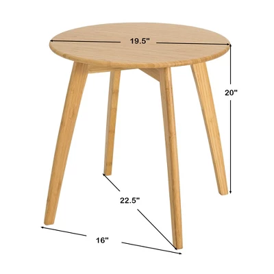 Costway Natural Round End Table Modern Stylish Side Table W/ 20'' Round Tabletop 2 Costway Natural Round End Table Modern Stylish Side Table W/ 20'' Round Tabletop - Image 2