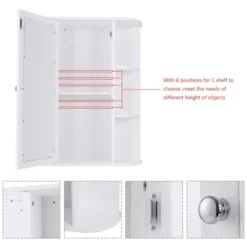Costway Bathroom Cabinet Single Door Shelves Wall Mount Cabinet W/ Mirror Organizer 16 Costway Bathroom Cabinet Single Door Shelves Wall Mount Cabinet W/ Mirror Organizer -Costway GUEST ce29de90 e57f 42d5 9207 86ff131431b0
