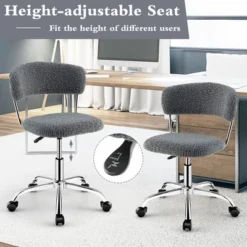 Costway Computer Desk Chair Adjustable Faux Fur Office Chair Swivel Vanity Chair -Costway GUEST ce5e0653 aa0b 42c6 8928 e3858413cc4a