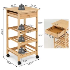 Costway Rolling Kitchen Island Utility Trolley Cart W/Drawer & Wine Rack 11 Costway Rolling Kitchen Island Utility Trolley Cart W/Drawer & Wine Rack -Costway GUEST ce9eff13 86d5 4a12 aa0f ac832fd39101