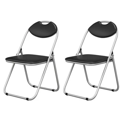Costway 2/4 PCS U Shape Folding Chairs Furniture Home Outdoor Picnic Portable Black 8 Costway 2/4 PCS U Shape Folding Chairs Furniture Home Outdoor Picnic Portable Black - Image 8