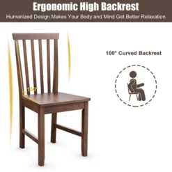 Costway Set Of 2 Dining Chair Brown Kitchen Spindle Back Side Chair With Solid Wooden Legs 14 Costway Set Of 2 Dining Chair Brown Kitchen Spindle Back Side Chair With Solid Wooden Legs -Costway GUEST cf1a2fb8 5841 4baf 8e70 06b5a7ca2fb7