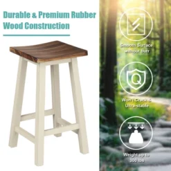 Costway 3-Piece Bar Table Set Counter Pub Table& 2 Saddle Bar Stools W/ Hanging Design 14 Costway 3-Piece Bar Table Set Counter Pub Table& 2 Saddle Bar Stools W/ Hanging Design -Costway GUEST d01c73ee f598 46f3 9ebd dacf6f35f55b