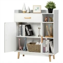 Costway Floor Storage Cabinet Free Standing Cupboard Chest W/1 Drawer 2 Doors 3 Shelves 12 Costway Floor Storage Cabinet Free Standing Cupboard Chest W/1 Drawer 2 Doors 3 Shelves -Costway GUEST d027bda1 e35b 4f2c 8d37 77300cfb7996