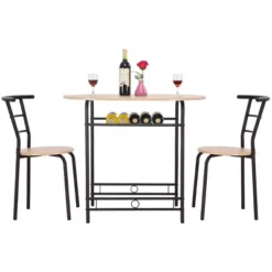 Costway 3 PCS Dining Set Table And 2 Chairs Home Kitchen Breakfast Bistro Pub Furniture -Costway GUEST d0bd0921 0e52 4a9a 8e9c fffc715d86c2