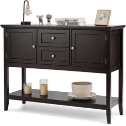 Costway Sideboard Buffet Table Wooden Console Table W/ Drawers & Storage Cabinets Blue/Brown/Gray/Beige 24 Costway Sideboard Buffet Table Wooden Console Table W/ Drawers & Storage Cabinets Blue/Brown/Gray/Beige -Costway GUEST d108d727 faee 4ccf 889f 72576b050dba