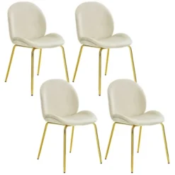 Costway 4PCS Velvet Dining Chair Accent Leisure Chair Armless Side Chair -Costway GUEST d12598cb 827a 496c 8495 f9317441fff5