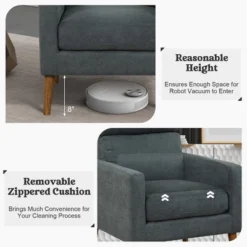 Costway Accent Arm Chair Modern Lint Fabric Sofa Chair W/Solid Wood Legs For Living Room 17 Costway Accent Arm Chair Modern Lint Fabric Sofa Chair W/Solid Wood Legs For Living Room -Costway GUEST d17c105d 39bc 42d3 8259 21cc9e897245