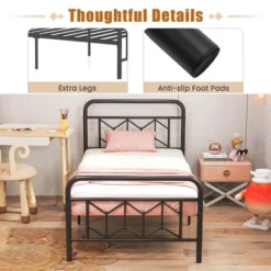 Costway Twin/Full/Queen/King Size Bed Frame Mattress Foundation With Headboard 12.5" Under-bed Storage Black -Costway GUEST d1d822dd 19bb 49fd a6cd ba35bbf82414
