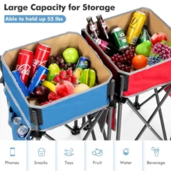 Costway 2 PCS Folding Camping Tables W/ Large Capacity Storage Sink For Picnic -Costway GUEST d1dbedc1 f032 424f abd9 6b6168aa3b1b