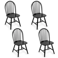Costway Set Of 4 Vintage Windsor Dining Side Chair Wood Spindleback Kitchen Room BlackWhite 17 Costway Set Of 4 Vintage Windsor Dining Side Chair Wood Spindleback Kitchen Room BlackWhite -Costway GUEST d1ee6820 730e 4fe2 a792 da9aed13ed3d