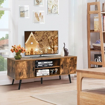 Costway Industrial TV Stand Entertainment Center For TV's Up To 55" W/ Storage Cabinets 3 Costway Industrial TV Stand Entertainment Center For TV's Up To 55" W/ Storage Cabinets - Image 3
