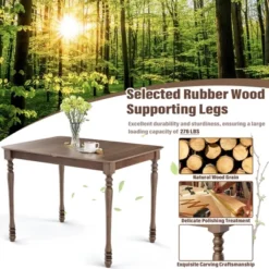 Costway Extension Dining Room Table Butter Leaf Rectangle Table W/ Hardwood Structure -Costway GUEST d25784b9 b8cb 45cf a69a 26aa67856451