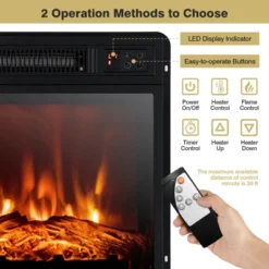 Costway 58'' 2-Tier Fireplace TV Stand W/18'' Electric Fireplace Up To 65'' Grey -Costway GUEST d28a63b4 340e 437f a947 0d5210e54d30