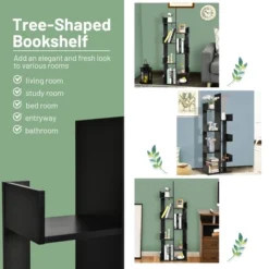 Costway 8-Shelf Bookcase Modern Tree Bookshelf Storage Decor Freestanding White/Black -Costway GUEST d2d28bce 0ad5 4c0d b0cb 6a22da10b77e