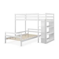 Costway Twin Over Twin Loft Bunk Bed Wood W/Bookcase Guardrail Ladder Kids Bedroom -Costway GUEST d2f571ee 3248 4be4 8107 c9063d8cae3c