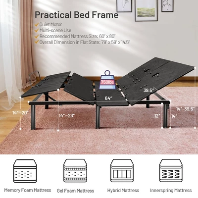 Twin X LQueen Electric Adjustable Bed Base Remote Control Dual USB Easy Assemble 3 Twin X LQueen Electric Adjustable Bed Base Remote Control Dual USB Easy Assemble - Image 3