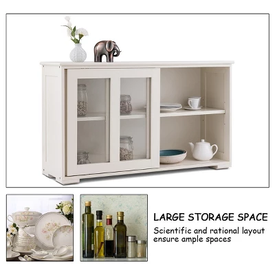Costway Kitchen Storage Cabinet Sideboard Buffet Cupboard W/ Sliding Door 8 Costway Kitchen Storage Cabinet Sideboard Buffet Cupboard W/ Sliding Door - Image 8