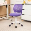 Costway Height-adjustable Ergonomic Kids Chair Breathable Mesh Desk Chair W/ Wheels Mobile Comfortable School Chair For Kids Room Purple