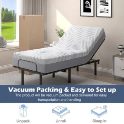 Costway Twin XL Cooling Adjustable Bed Memory Foam Mattress W/ 32% Ice Silk Cover 19 Costway Twin XL Cooling Adjustable Bed Memory Foam Mattress W/ 32% Ice Silk Cover -Costway GUEST d4bd56d0 c605 4b91 b6b6 ec0fdfb8b275