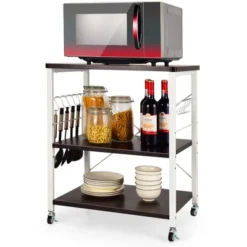 Costway 3-Tier Kitchen Baker's Rack Microwave Oven Storage Cart W/ Hook 21 Costway 3-Tier Kitchen Baker's Rack Microwave Oven Storage Cart W/ Hook -Costway GUEST d4c56602 2718 42d4 8cb0 adae18da328f