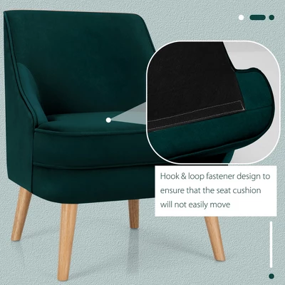 Costway Set Of 2 Accent Chairs Velvet Single Sofa Chair W/Rubber Wood Legs PinkGreenGrey 9 Costway Set Of 2 Accent Chairs Velvet Single Sofa Chair W/Rubber Wood Legs PinkGreenGrey - Image 9