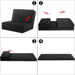Costway Convertible Fold Down Chair Flip Out Lounger Sleeper Bed Couch Black 17 Costway Convertible Fold Down Chair Flip Out Lounger Sleeper Bed Couch Black -Costway GUEST d6058f57 bdb1 48c3 bec0 d6be7acf8a07