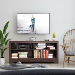Costway 58'' TV Stand Entertainment Media Center Console Wood Storage Furniture Espresso -Costway GUEST d6188938 8d5c 4a13 bfb2 8e9f6b4eecd4