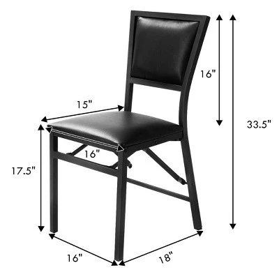 Costway Set Of 2 Metal Folding Chair Dining Chairs Home Restaurant Furniture Portable Black 1 Costway Set Of 2 Metal Folding Chair Dining Chairs Home Restaurant Furniture Portable Black