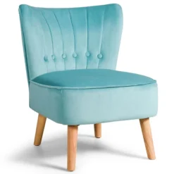 Costway Armless Accent Chair Tufted Velvet Leisure Chair Single Sofa Upholstered BlueGreenPink -Costway GUEST d6bf3477 6353 48f4 a6bc 7b32a892dbe2