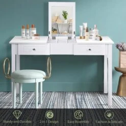 Costway Vanity Table Dressing Table Flip Top Desk Furniture White 15 Costway Vanity Table Dressing Table Flip Top Desk Furniture White -Costway GUEST d6df5e9f ca6a 4b7a 8534 63e33be25d48