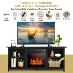 Costway 58'' 2-Tier Fireplace TV Stand W/18'' Electric Fireplace Up To 65'' -Costway GUEST d7048c15 6a56 4699 8cfb e11476294d30
