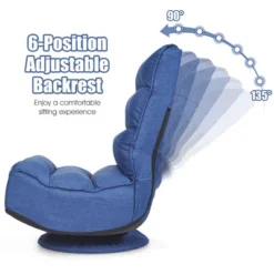 Costway Gaming Chair Fabric 5-Position Folding Lazy Sofa 360 Degree Swivel Grey BlackCoffee -Costway GUEST d70781a6 2a9a 4038 a14b d268868ffe0b