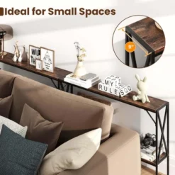 Costway Narrow Console Table 2-Tier Entryway Table With Storage 2 Support Bars Sofa Table Brown/White 15 Costway Narrow Console Table 2-Tier Entryway Table With Storage 2 Support Bars Sofa Table Brown/White -Costway GUEST d747bd45 fee7 4a7c a990 0752f9c220a0