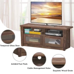 Costway TV Stand Entertainment Center Hold Up To 55'' TV With 2 Shelves & 2 Door Cabints -Costway GUEST d82b6aec e210 4a4e ad22 d88b1d756f16