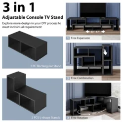 Costway 3 Pcs TV Stand For TV's Up To 65'' Console Entertainment Center Bookcase Shelves -Costway GUEST d9102d08 0e7e 4907 b820 3f2cb3d3532a