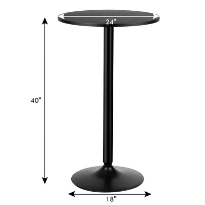 Costway 4 PCS Round Pub Table 24'' Bistro Bar Cocktail Table W/Metal Base Black 1 Costway 4 PCS Round Pub Table 24'' Bistro Bar Cocktail Table W/Metal Base Black