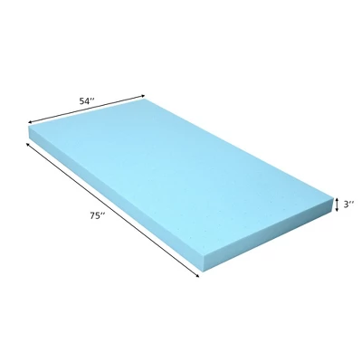 Costway 3'' Gel-Infused Bed Mattress Topper Cooling Ventilated Air Foam Pad 1 Costway 3'' Gel-Infused Bed Mattress Topper Cooling Ventilated Air Foam Pad
