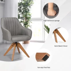 Costway Set Of 2 Swivel Accent Chair Fabric Vanity Study ArmChair W/Wood Legs 15 Costway Set Of 2 Swivel Accent Chair Fabric Vanity Study ArmChair W/Wood Legs -Costway GUEST da710338 9314 454b 8e15 e0a09cf4d778