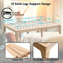 Costway Full Size 14'' Wooden Bed Frame Mattress Platform Wood Slats Support EspressoNatural -Costway GUEST da81e95a d299 4840 afcd 2930b404f00e