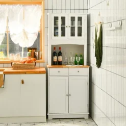 Costway Buffet Hutch Kitchen Storage Cabinet W/ Microwave Stand Storage Shelves 11 Costway Buffet Hutch Kitchen Storage Cabinet W/ Microwave Stand Storage Shelves -Costway GUEST da90655f 6f11 4c90 9fef 634cd3474bf2