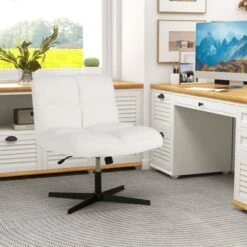 Costway Armless Office Desk Chair Modern Swivel Vanity Chair With Adjustable Height Grey/Brown/Beige 20 Costway Armless Office Desk Chair Modern Swivel Vanity Chair With Adjustable Height Grey/Brown/Beige -Costway GUEST db159a67 1c14 4cc6 bbd0 676347857464
