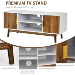 Costway TV Stand Entertainment Media Console W/2 Storage Cabinets & Open Shelves -Costway GUEST db2d0f8c 3558 4e9d b39e b07f2a7750c2